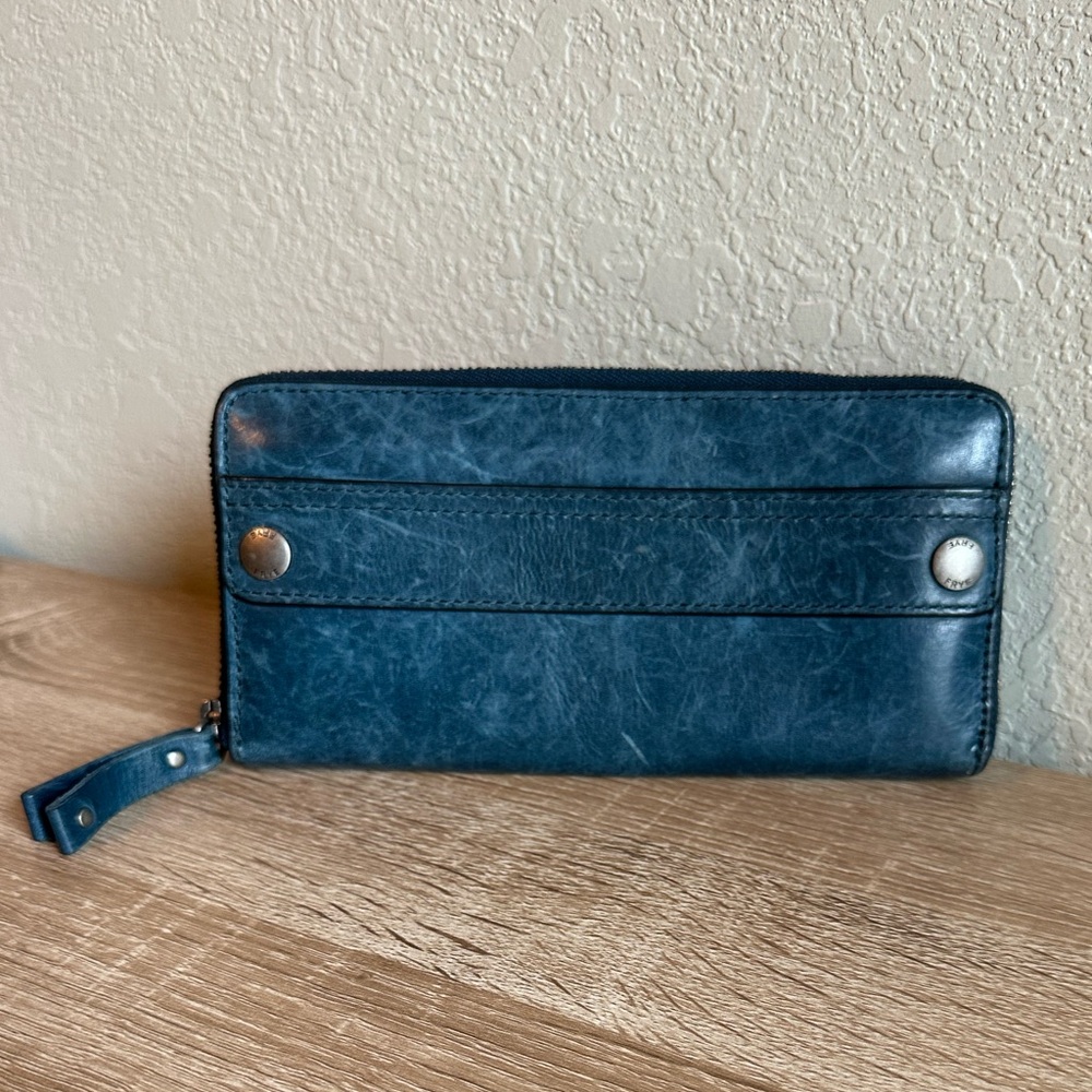 Frye Blue Leather Clutch/Wallet